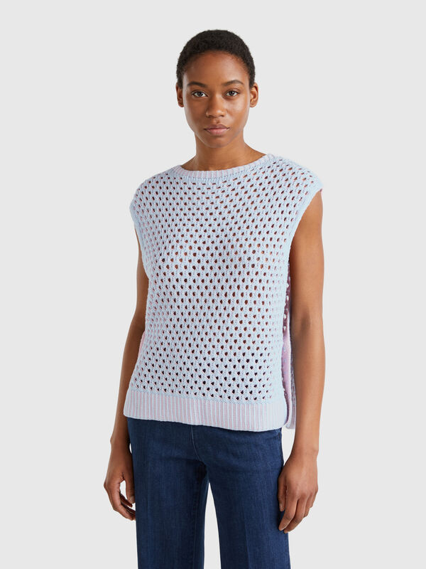 Oversized fit perforated vest Women