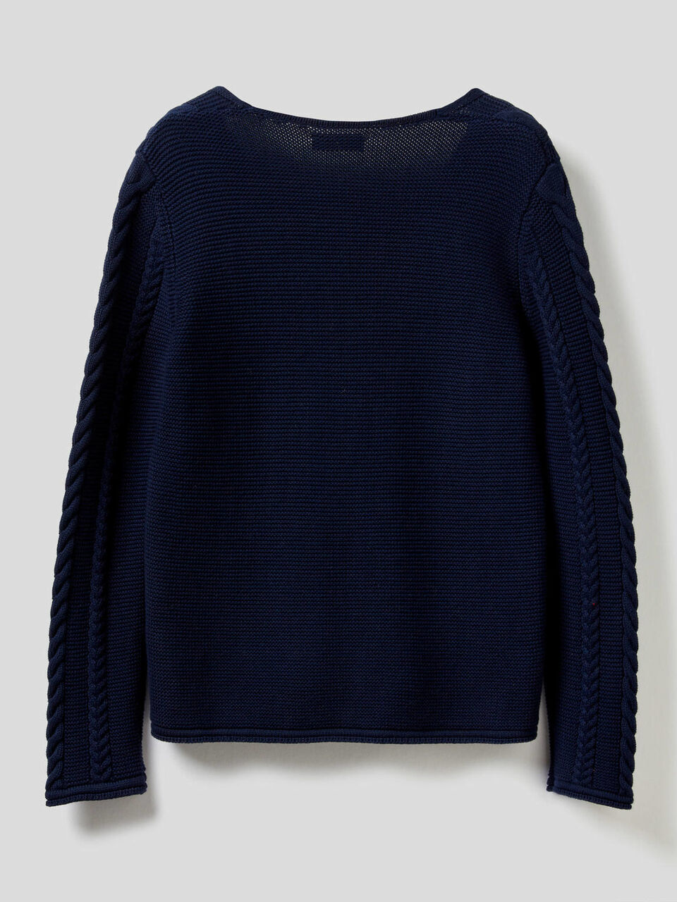 Cable knit sweater in pure cotton image number 2
