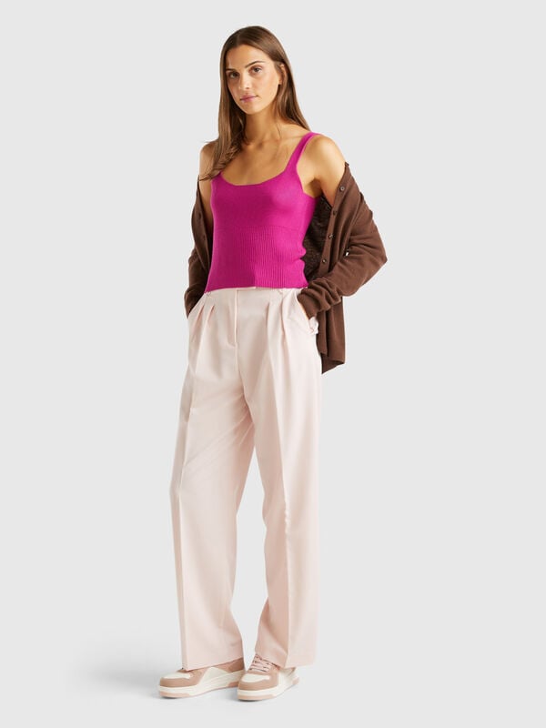 Wide trousers in stretch viscose blend Women