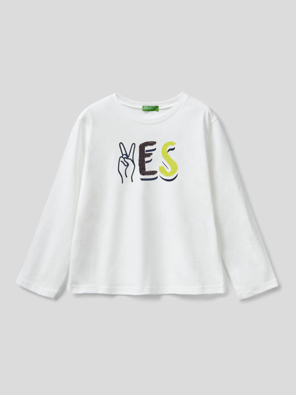 100% cotton t-shirt with sequins image number 1