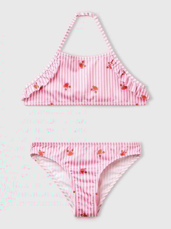 Striped bikini with crabs Junior Girl