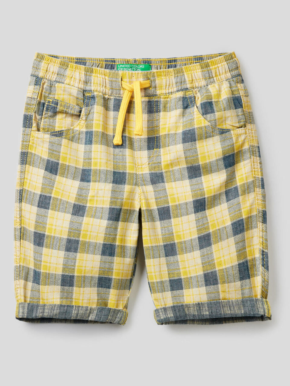 Check bermudas in pure cotton image number 1