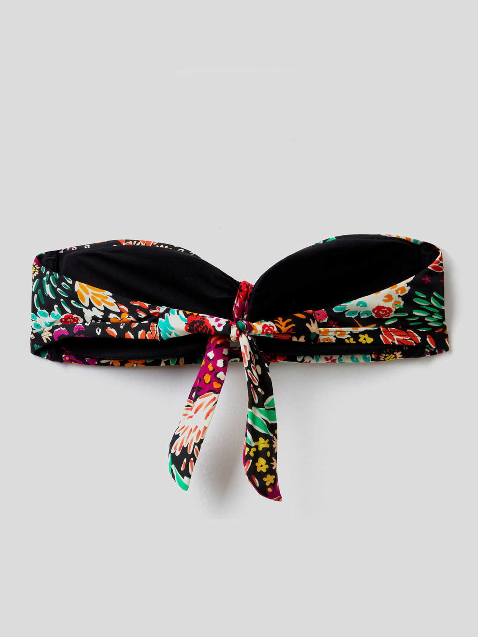 Tropical print bandeau bikini top image number 2
