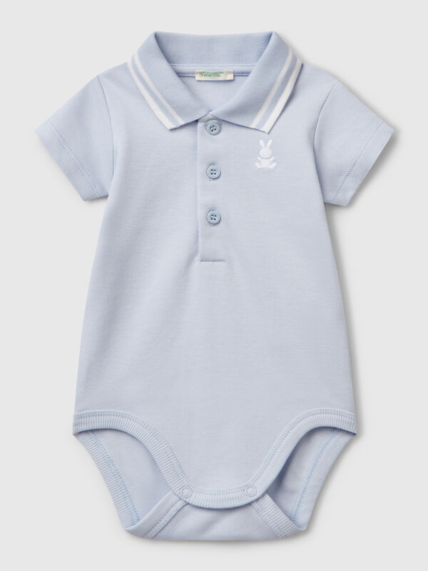Polo bodysuit in cotton New Born (0-18 months)