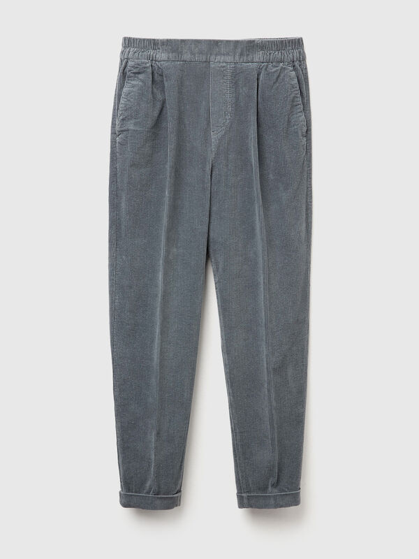 Chinos in velvet with stretch waist Chinos in velvet with stretch waist Women