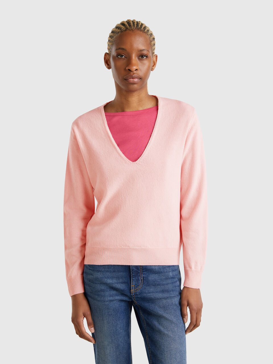 V NECK SWEATER L/S Women image number null