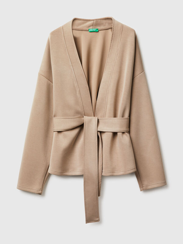 Open sweatshirt with belt Women