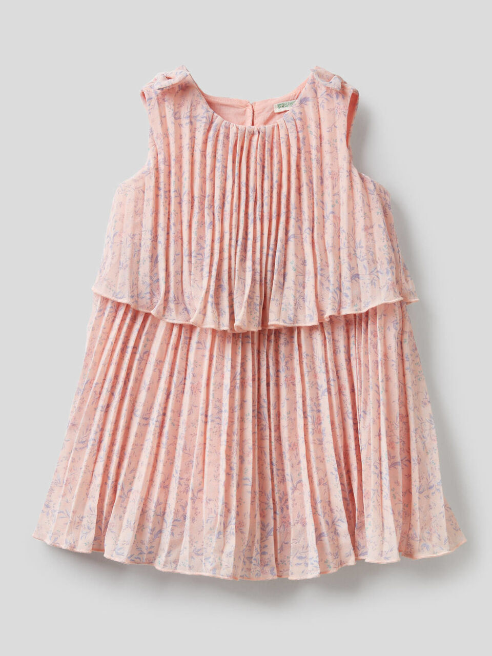 Pleated dress with bows and frills image number 1
