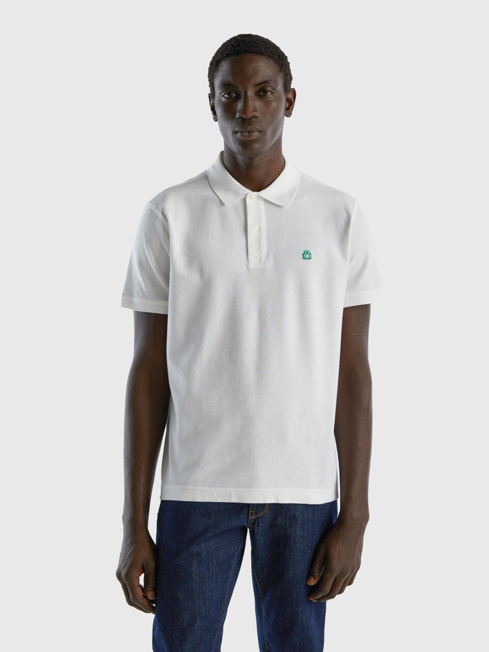 White regular fit polo