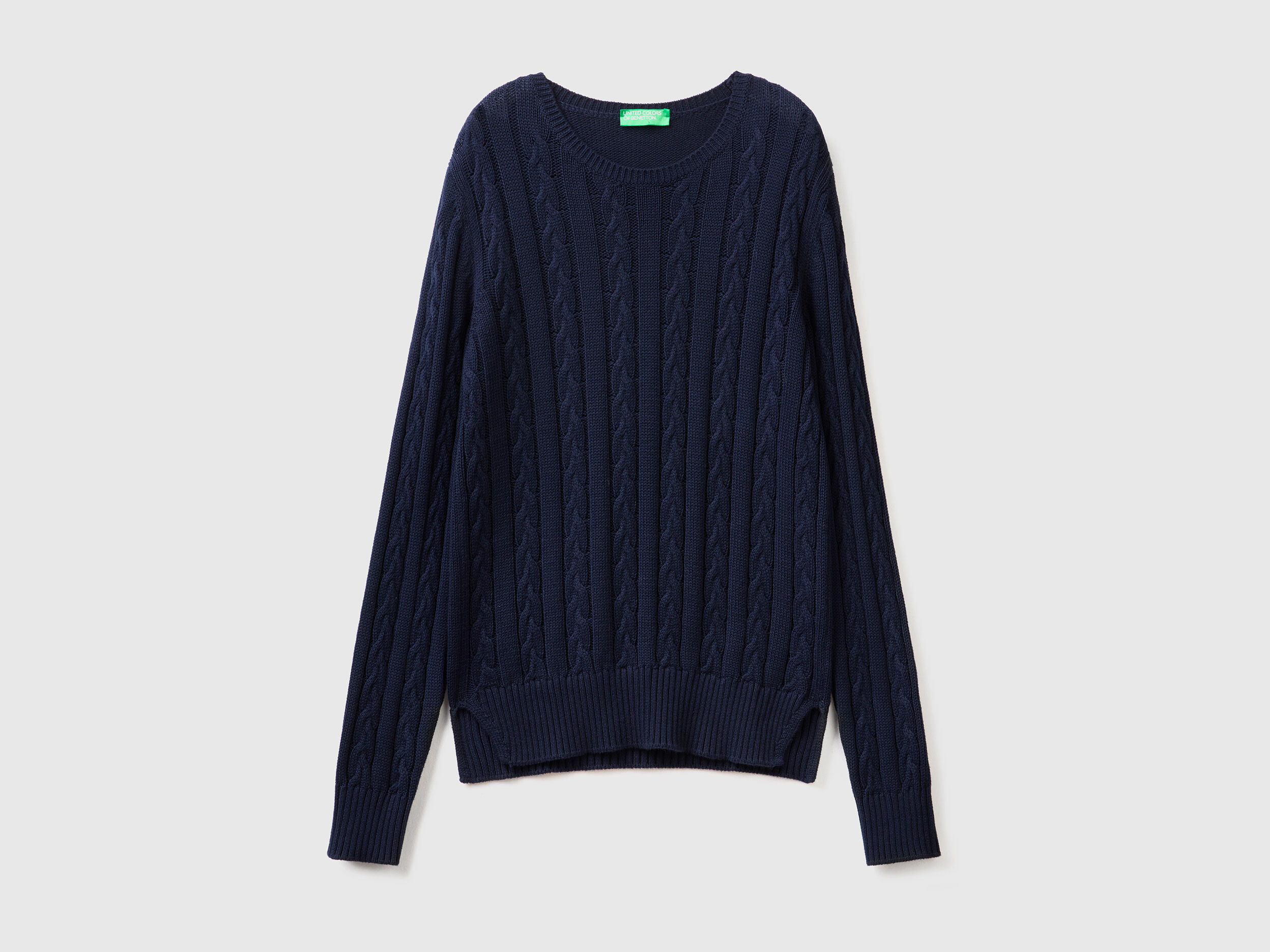 100 cotton 2025 cable knit sweater