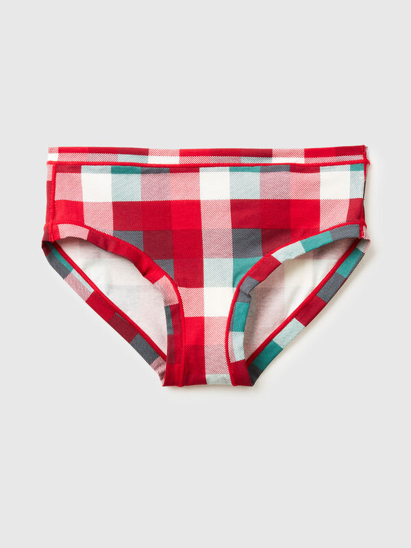 Underwear with check Christmas print Women