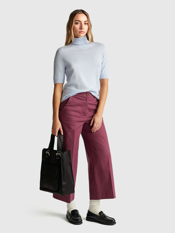 Wide high-waisted trousers Women