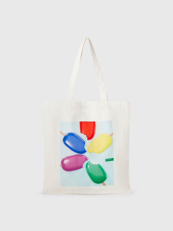 Tote bag with ice cream print Women