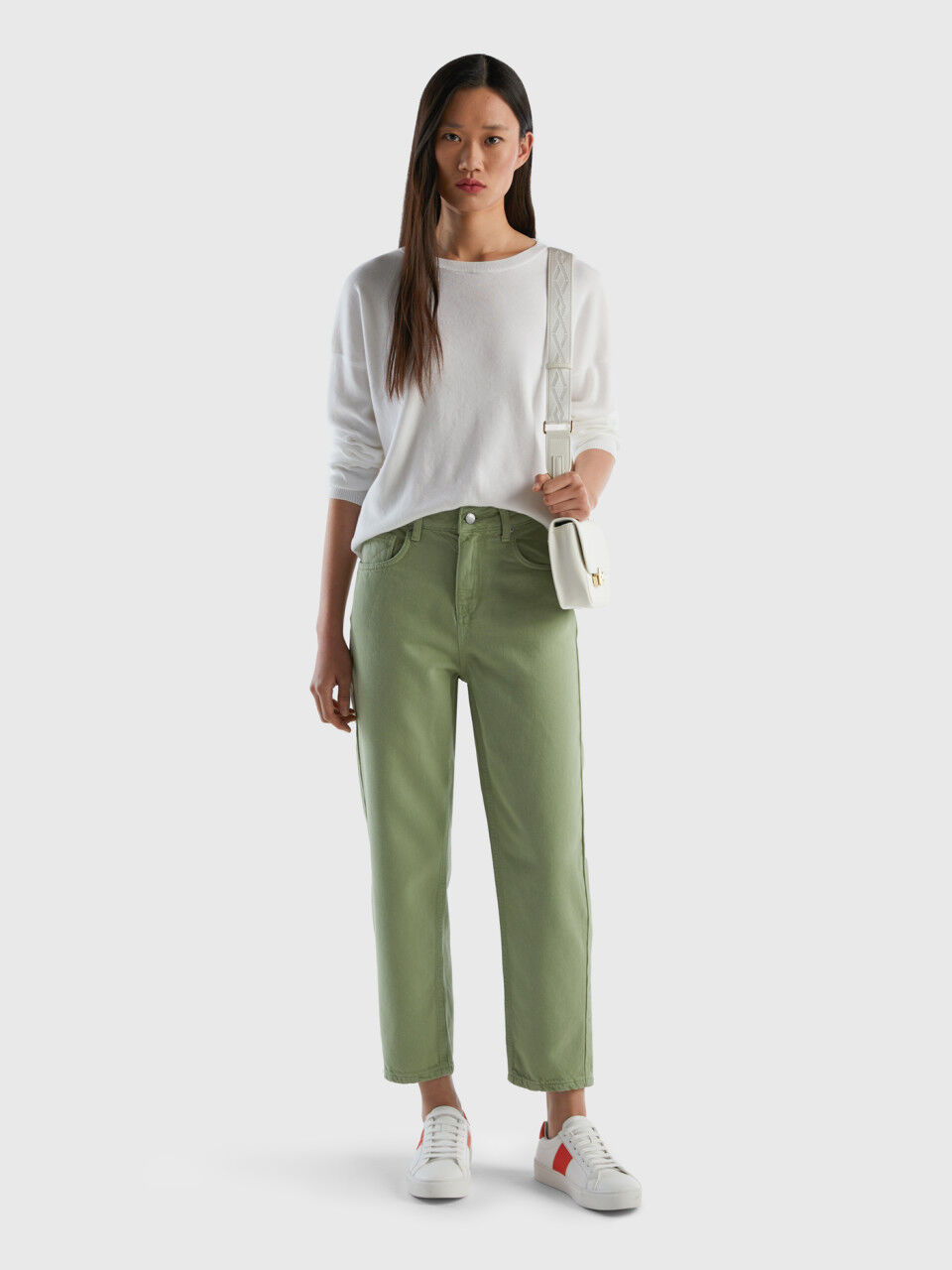 Long mom fit trousers