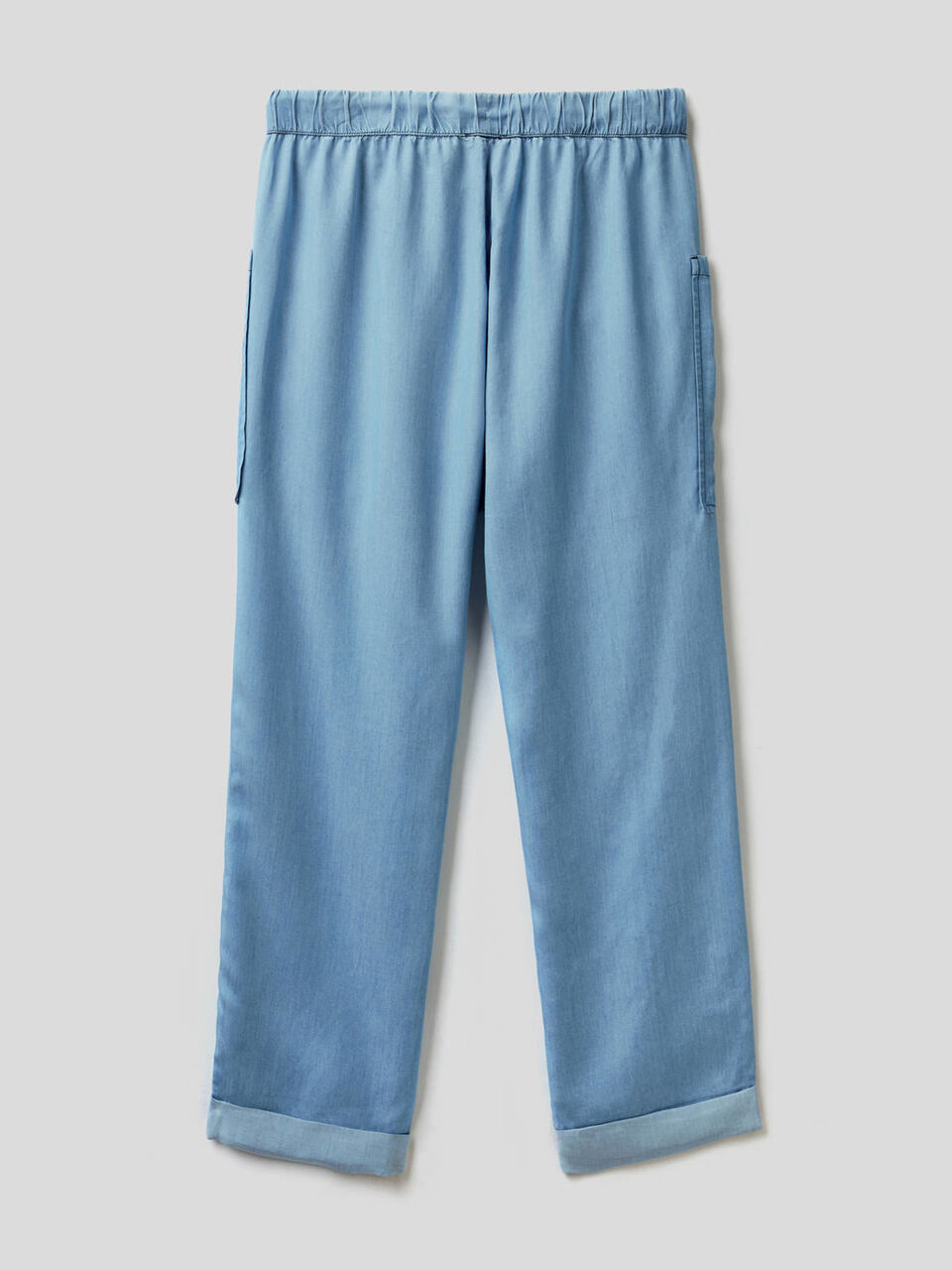 Flowy denim look trousers image number 2