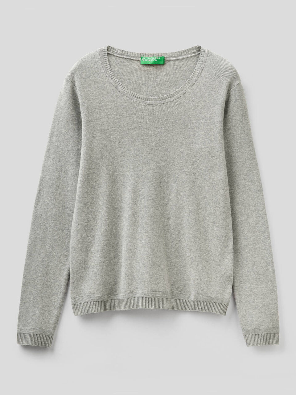 Crew neck sweater in pure cotton image number 1