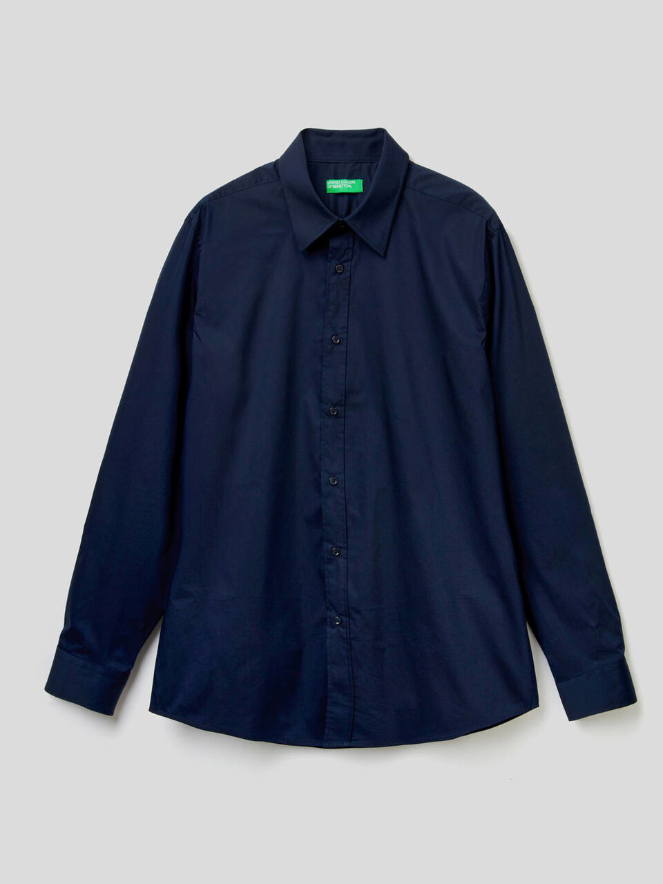 Solid color slim fit shirt Men image number 1