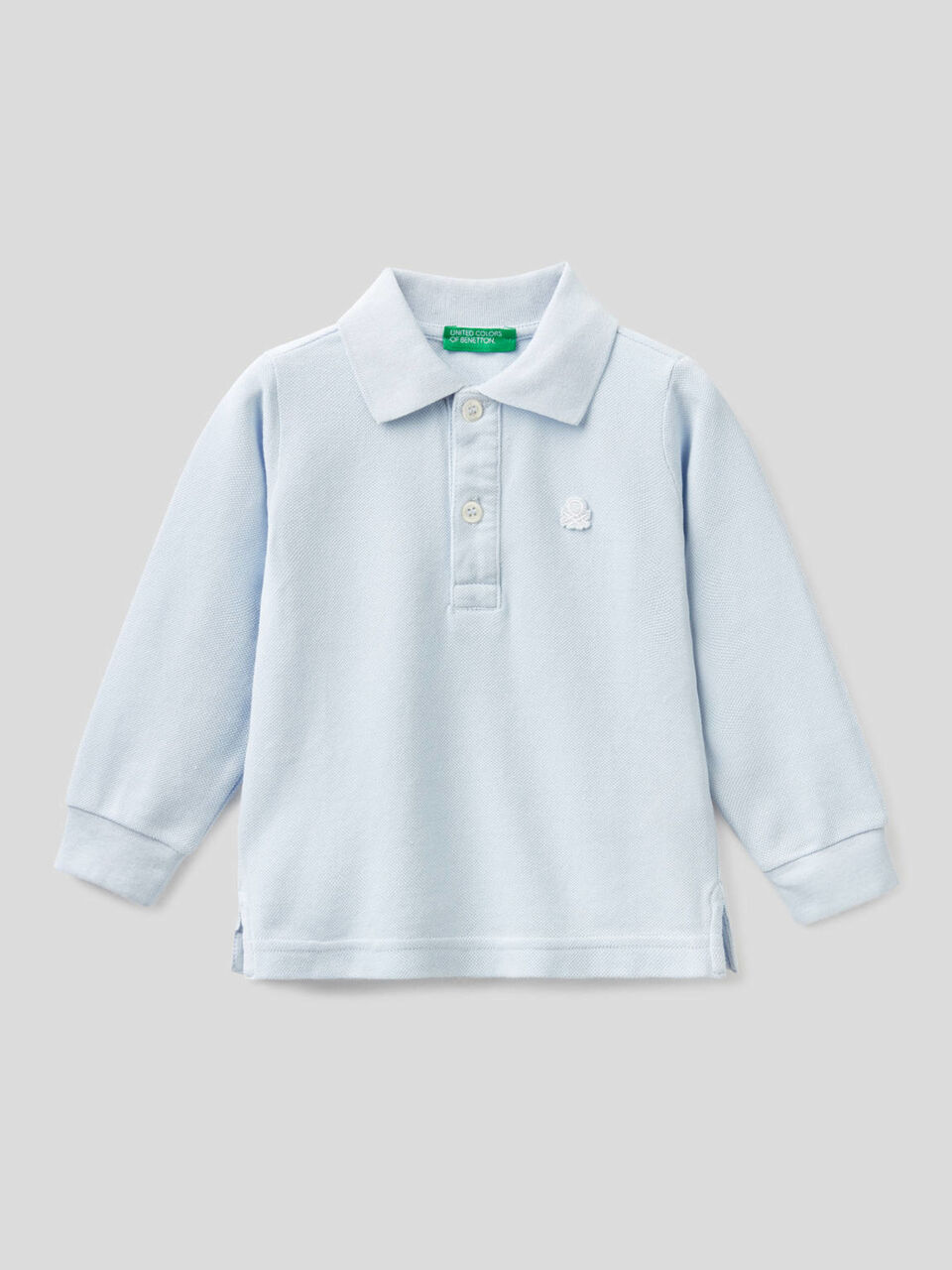 Long sleeve polo in organic cotton image number 1