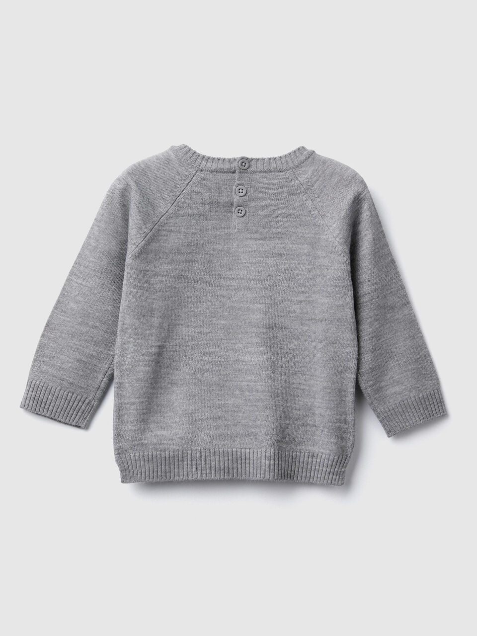 Crew neck sweater with inlay image number 2