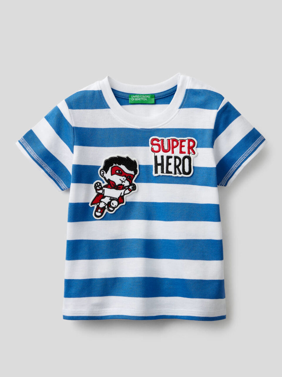Striped t-shirt with patch image number 1