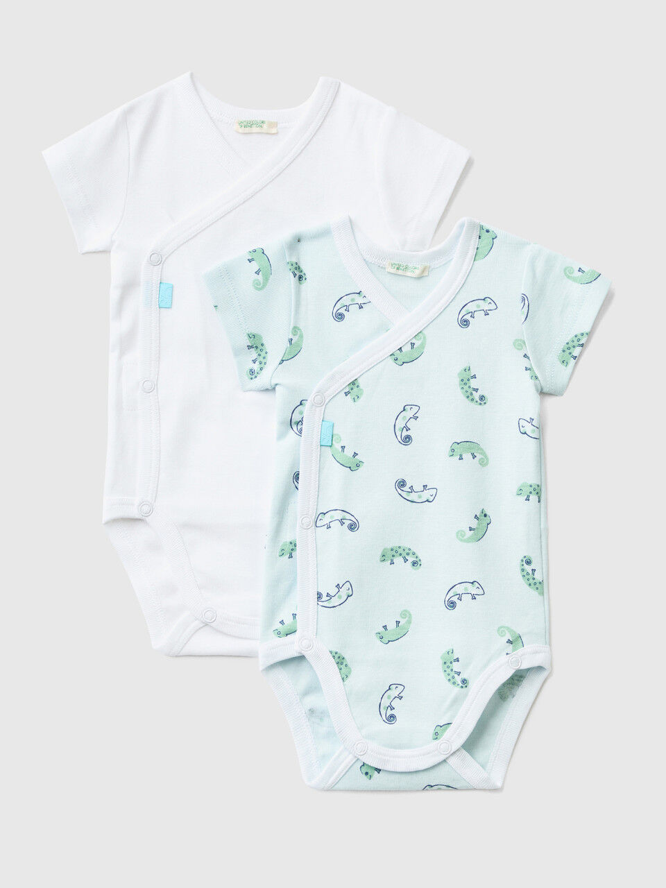 Two short sleeve bodysuits in organic cotton