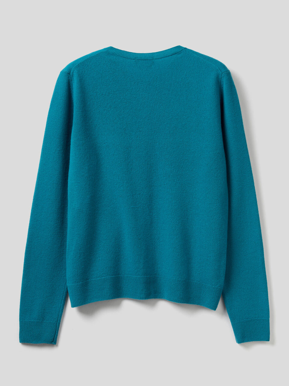 Crew neck cardigan in pure virgin wool image number 2