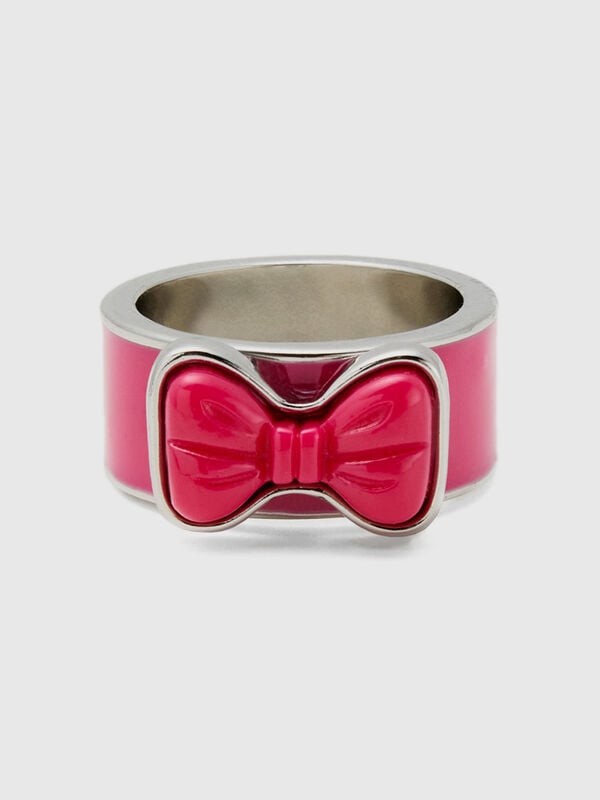 Fuchsia band ring with bow Women