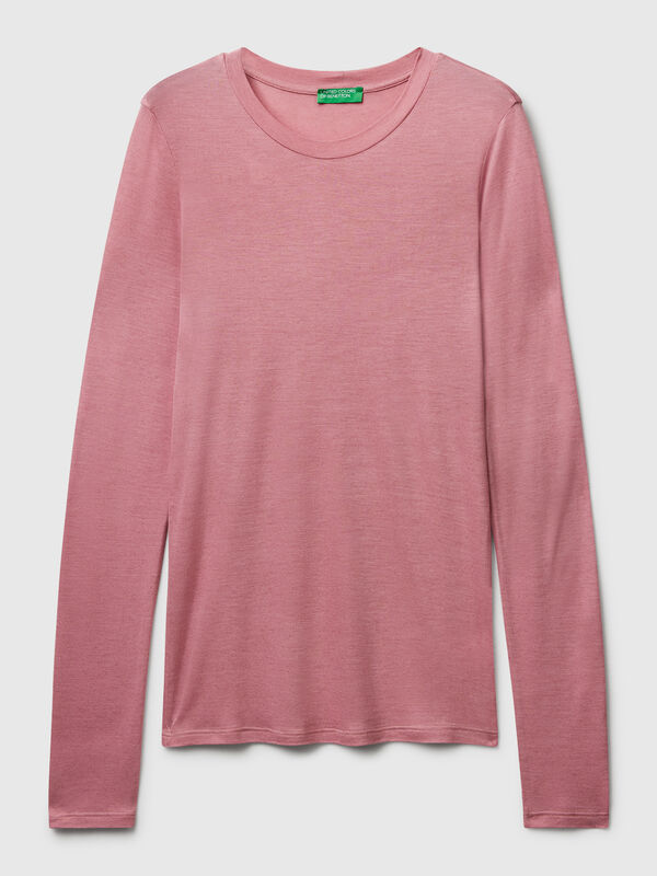 T-shirt in viscose and cashmere blend Women