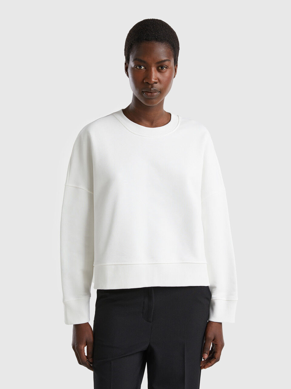 Boxy fit 100% cotton sweatshirt
