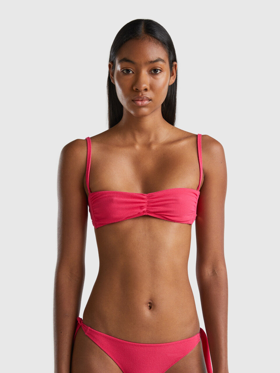 Bandeau bikini top in terry-look ECONYL®