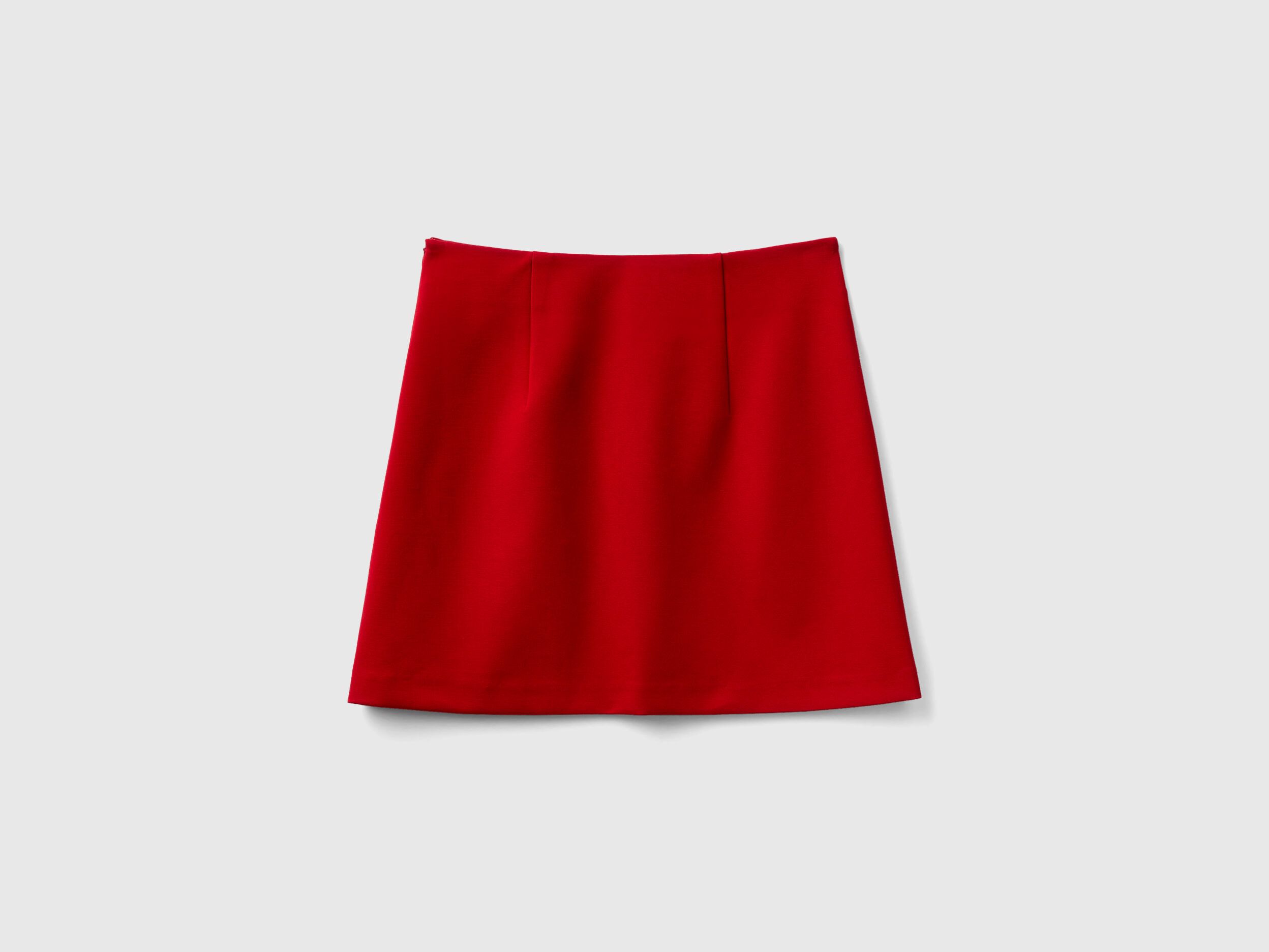 Mini skirt in viscose blend Red Benetton