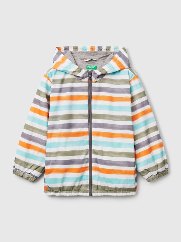 Lightweight striped jacket with hood Junior Boy