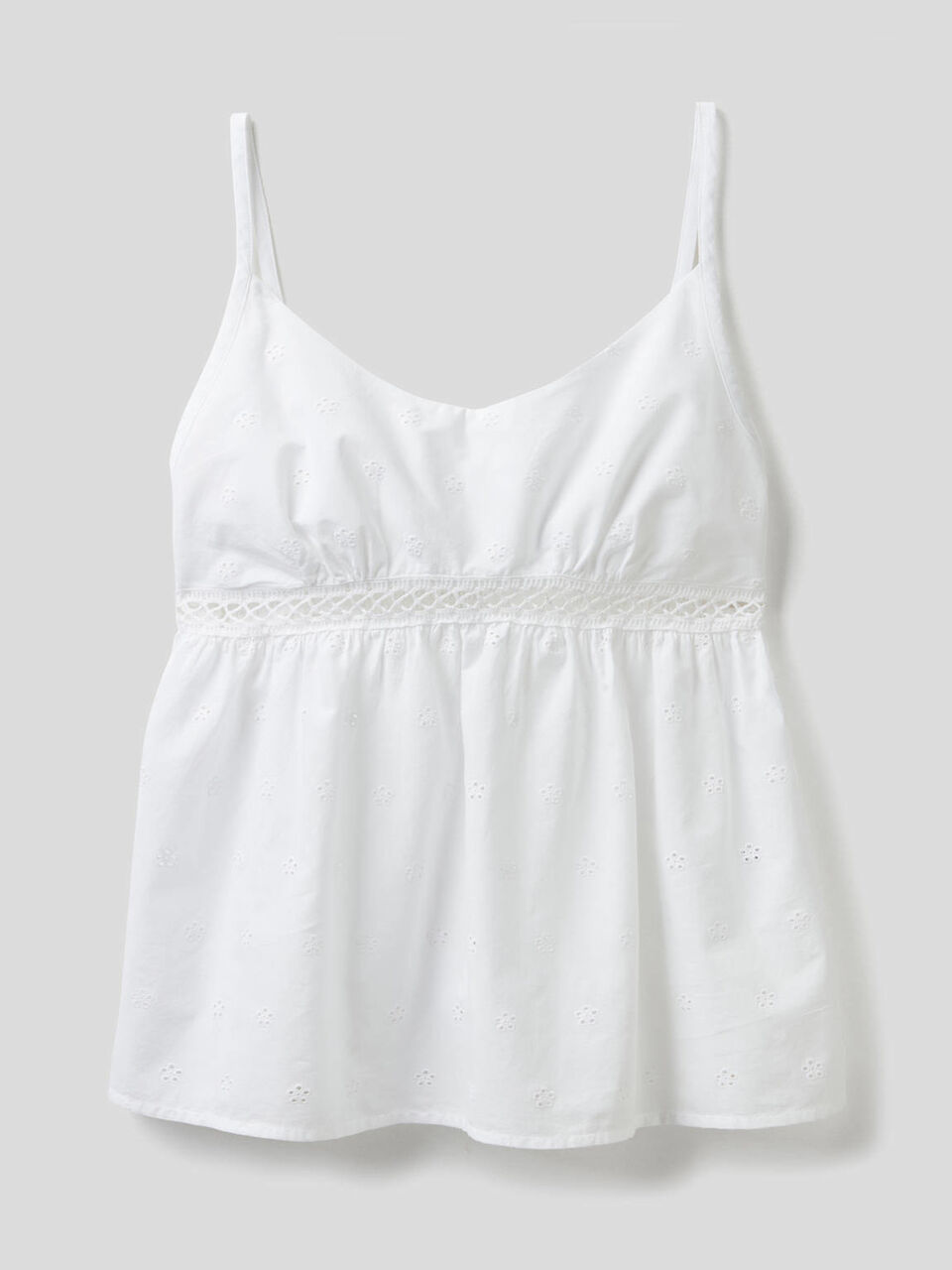 Broderie anglaise top in pure cotton image number 1