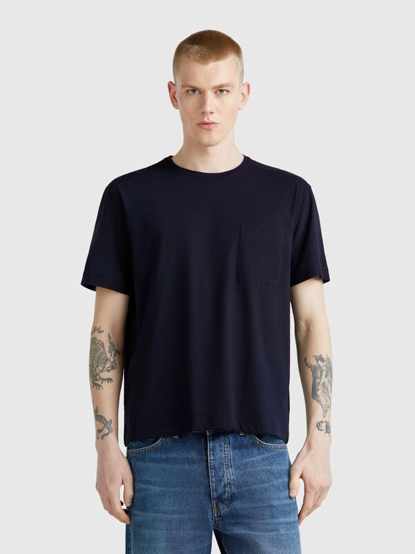 Linen blend t-shirt with pocket Men