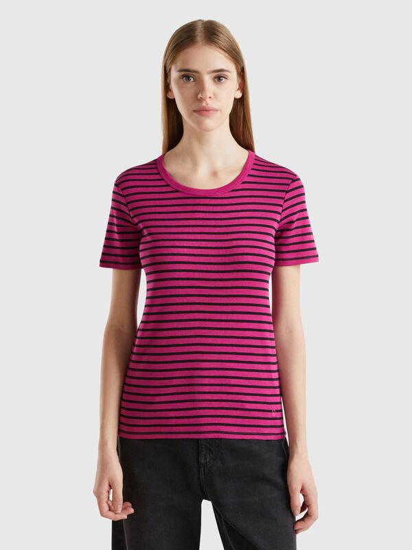 Crew neck striped t-shirt Women