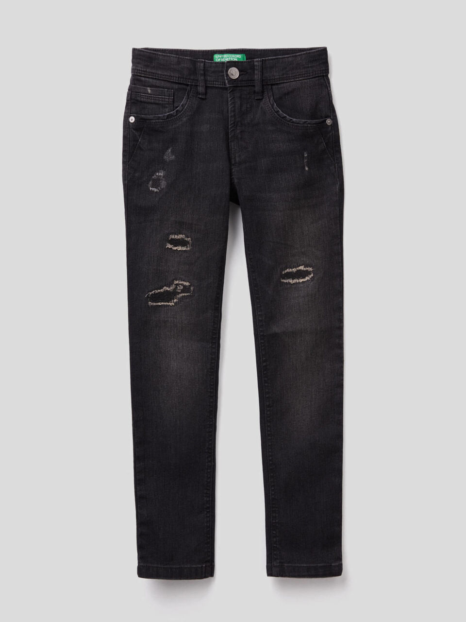 Worn look slim fit jeans image number 1