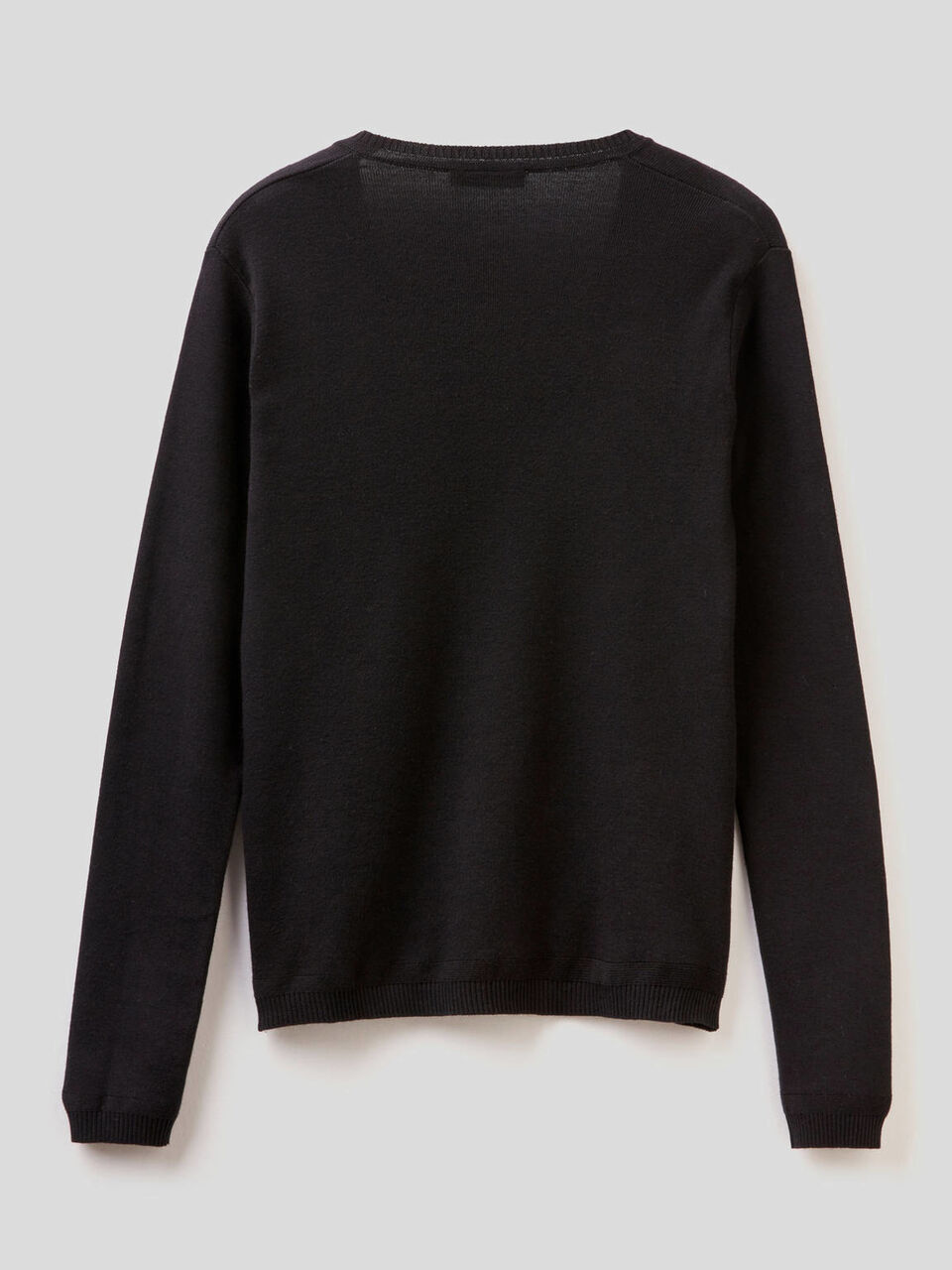 Pure cotton sweater with V-neck image number 2