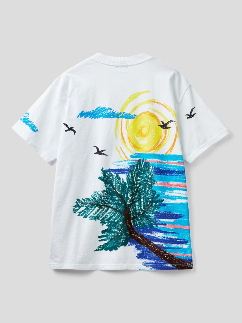 Oversized t-shirt with tropical print image number 2