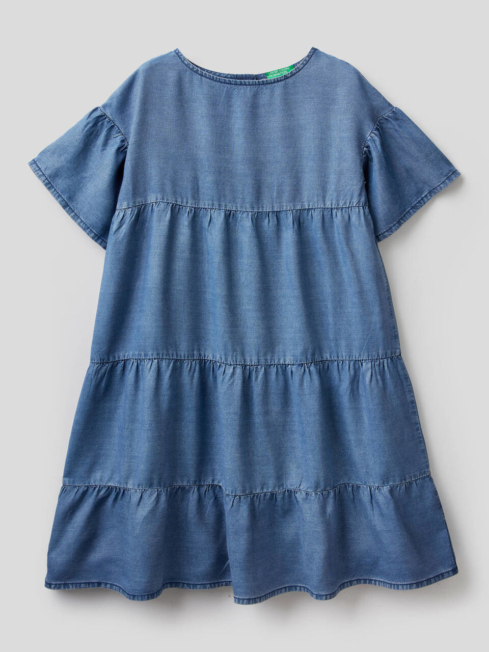 Denim look dress with frills image number 1