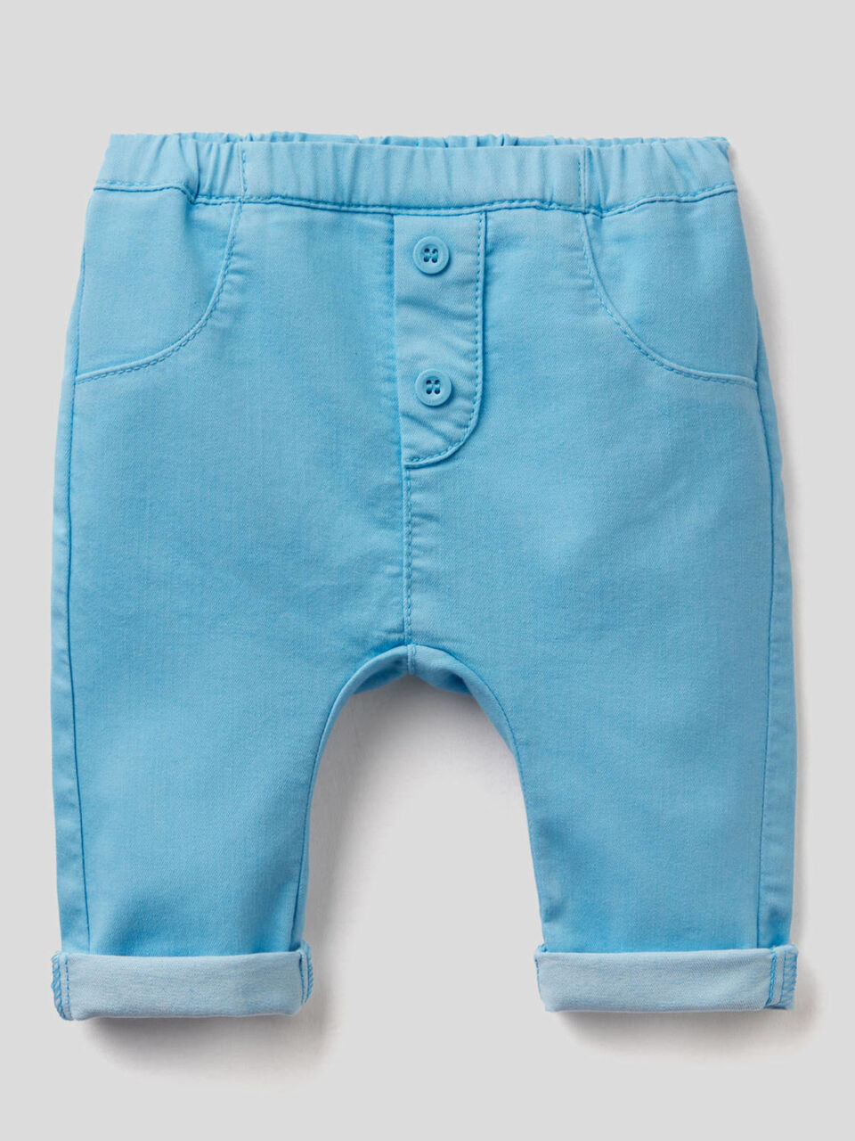 Trousers in stretch cotton blend New Born (0-18 months) image number null