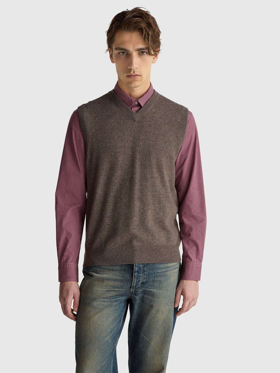 S/L V NECK SWEATER Men image number null