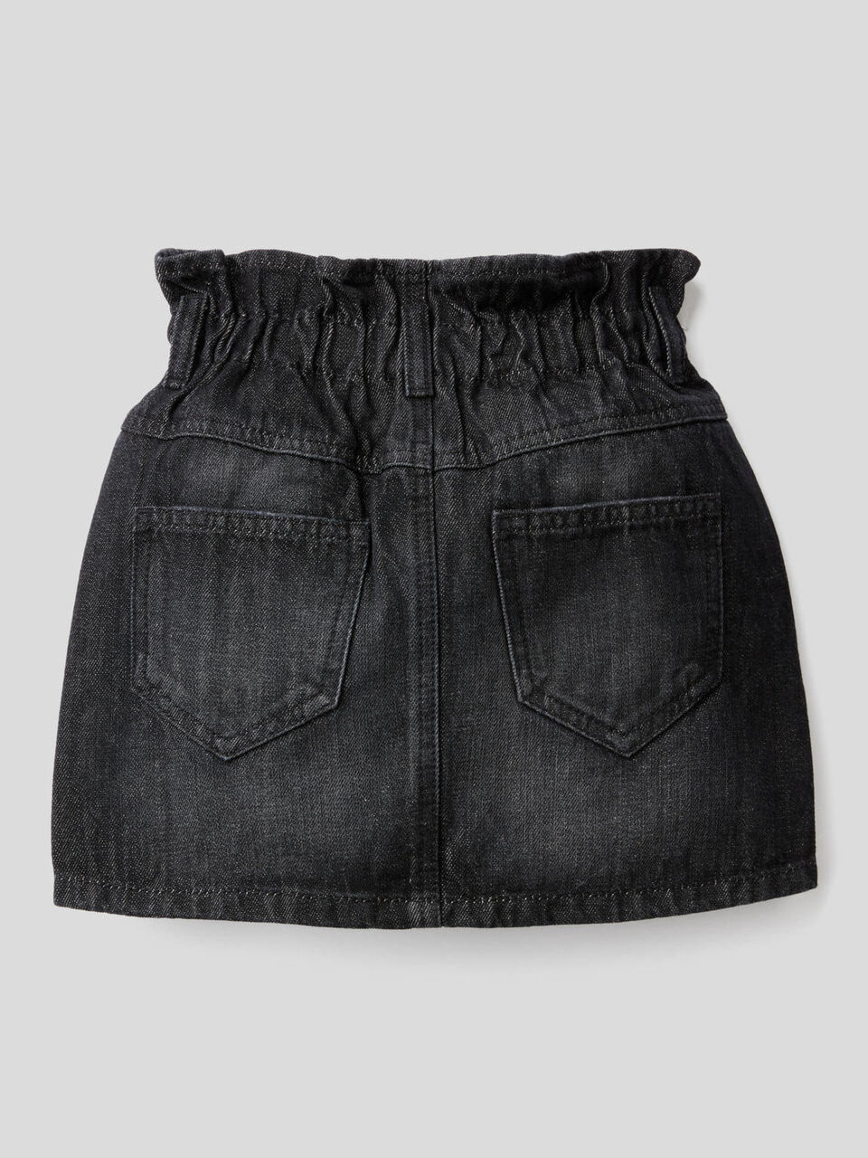 Denim skirt with ruffled waist image number 2