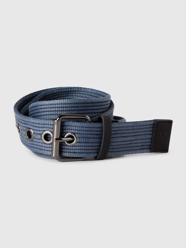 Striped belt with eyelets Men