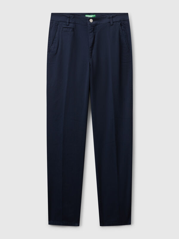 Dark blue slim fit cotton chinos Dark blue slim fit cotton chinos Women