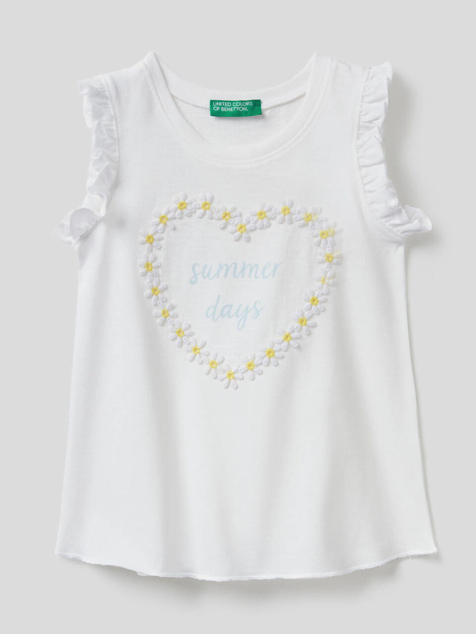 Tank top with daisy applique image number 1