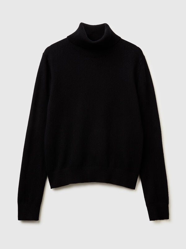 Black turtleneck in pure cashmere Women
