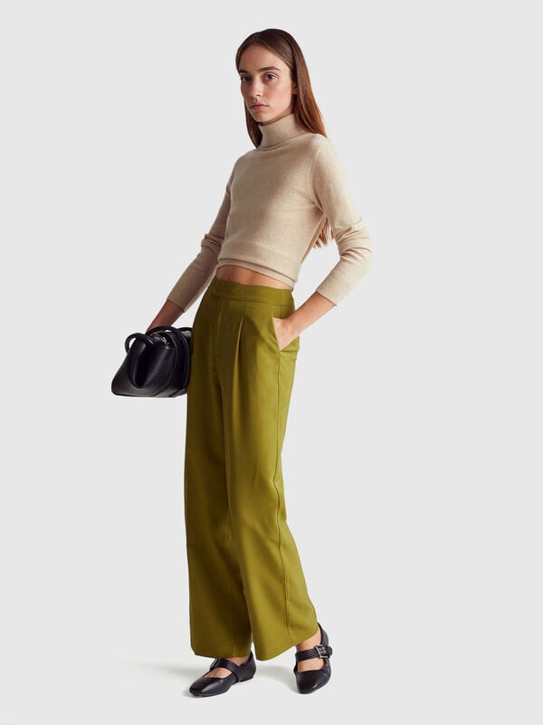 Beige turtleneck in pure cashmere Women