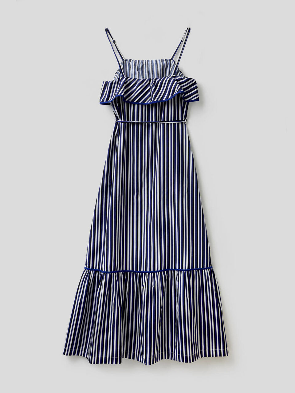 Maxi striped dress with frills image number 2
