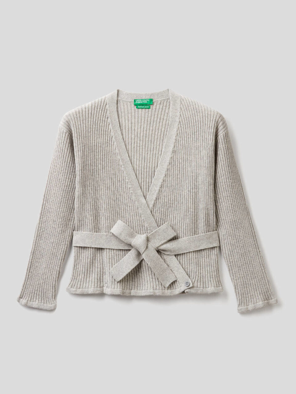 Crisscross ribbed knit cardigan image number 1