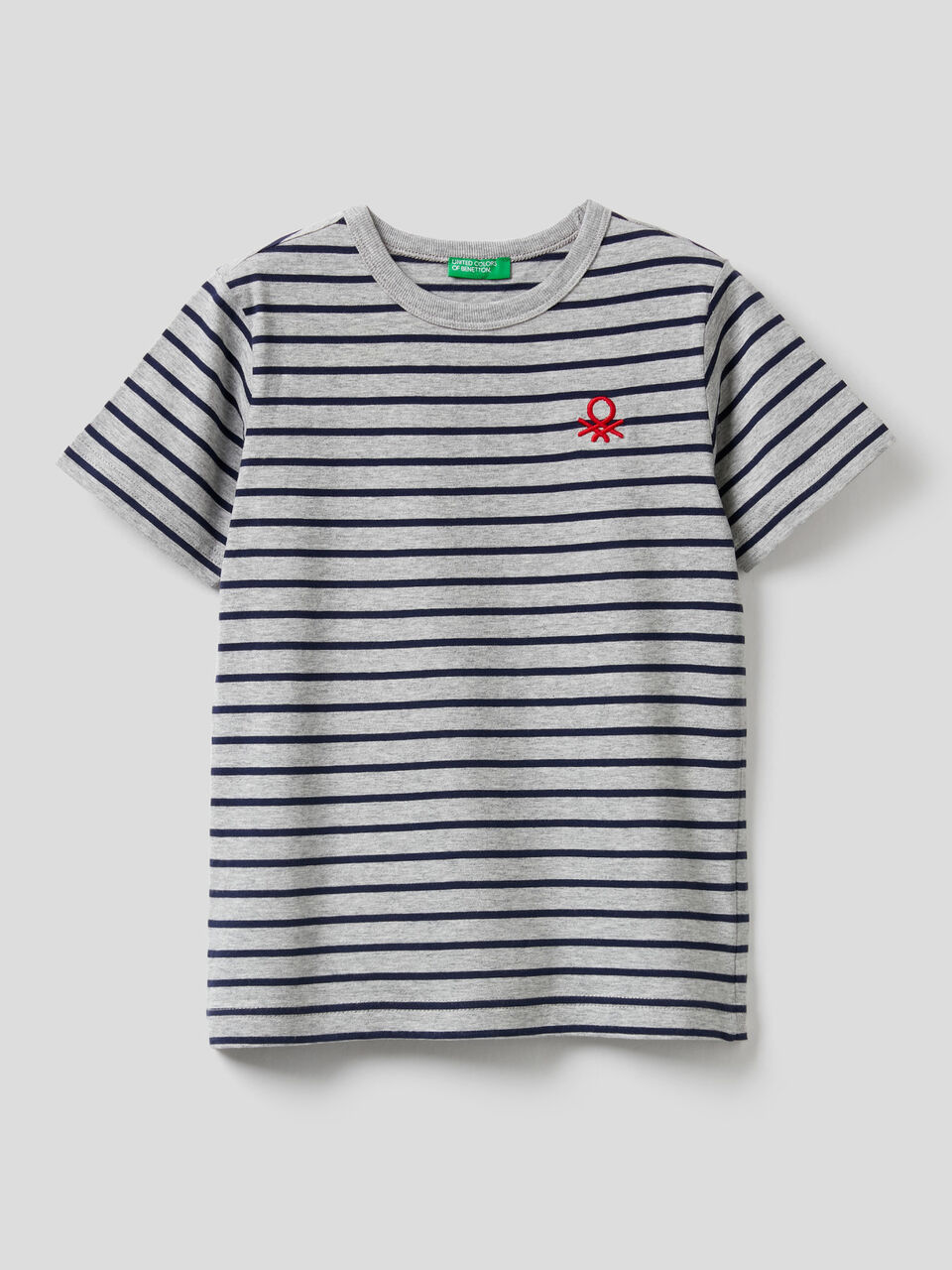 Striped t-shirt in 100% cotton image number 1